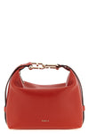 mignon furla tonie shoulder bag in fine grain-effect printed leather