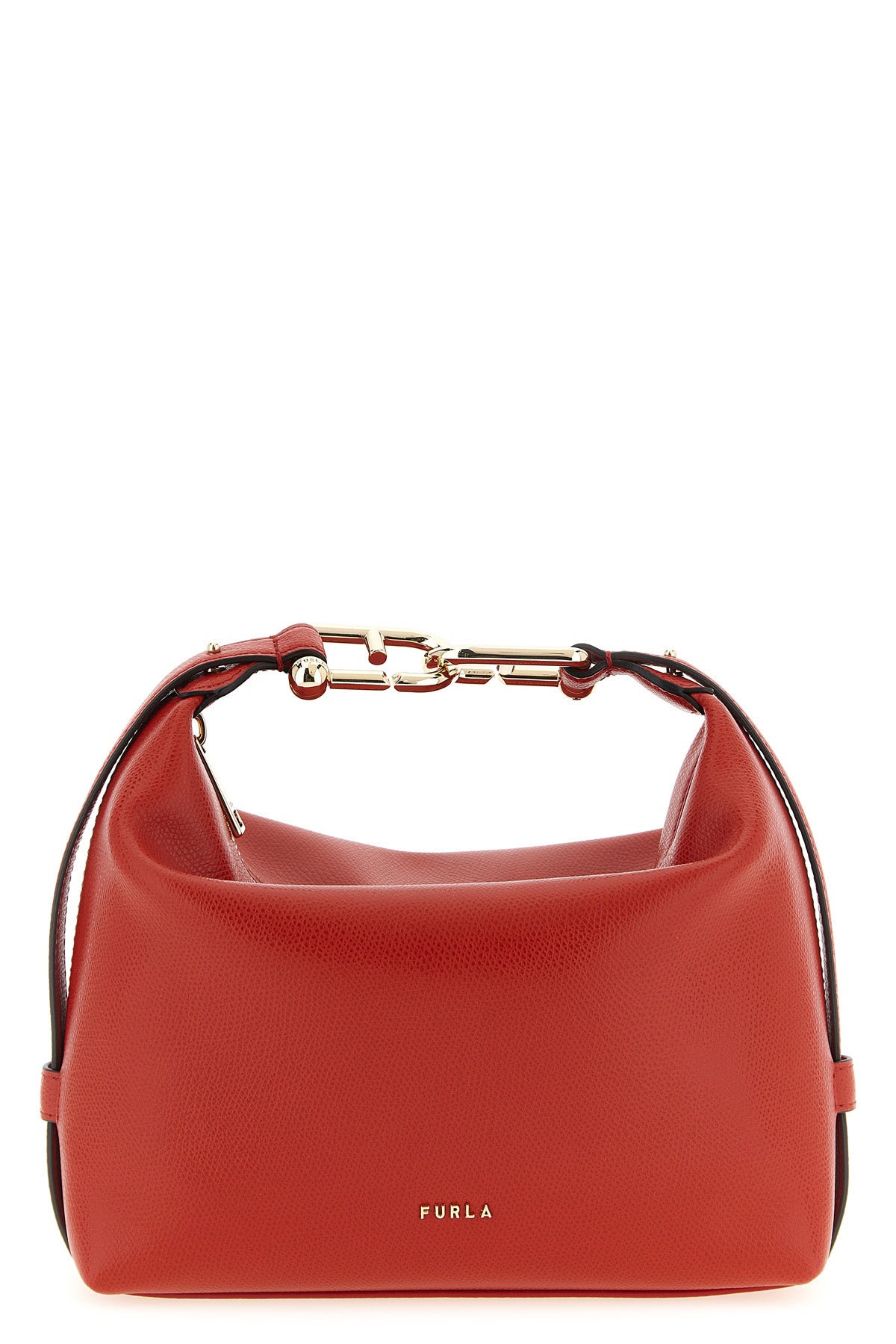 mignon furla tonie shoulder bag in fine grain-effect printed leather