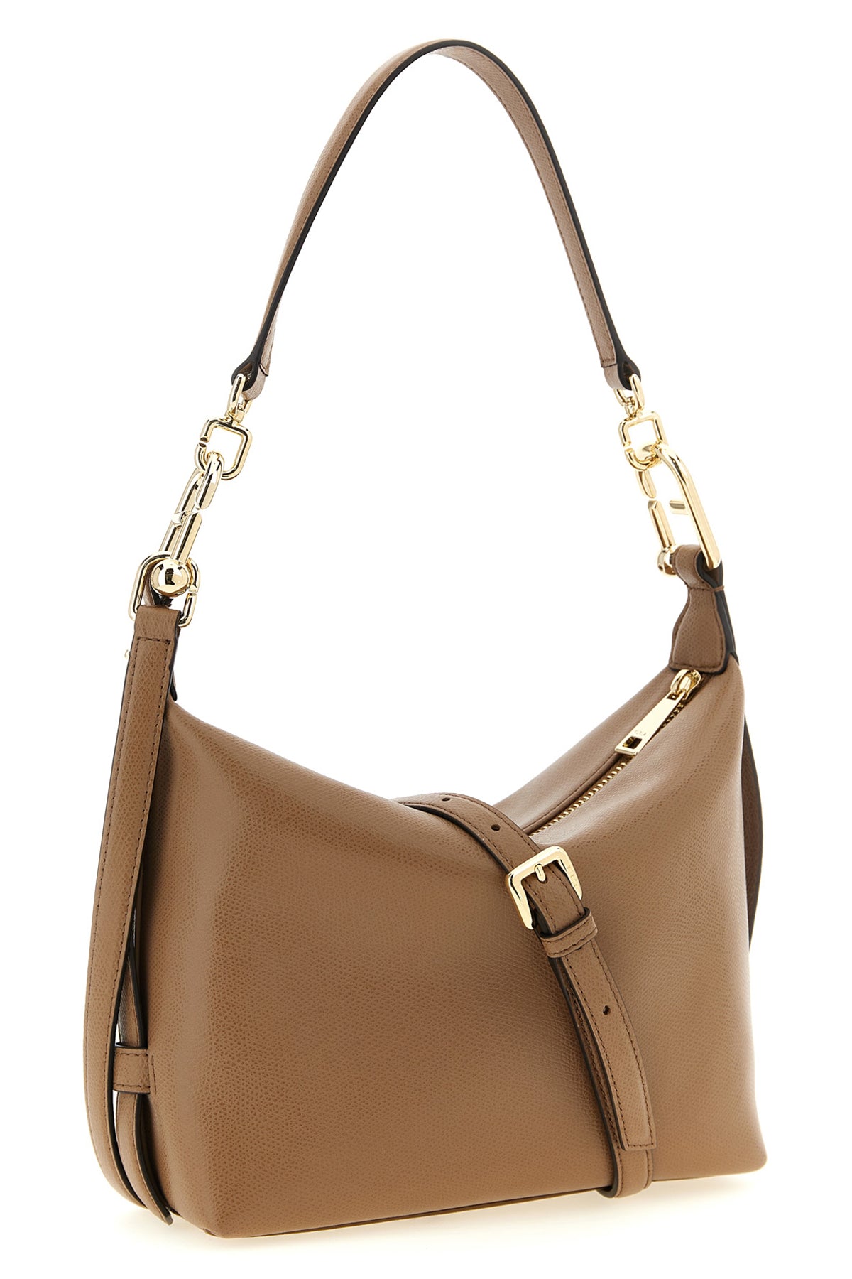 mignon furla tonie shoulder bag in fine grain-effect printed leather