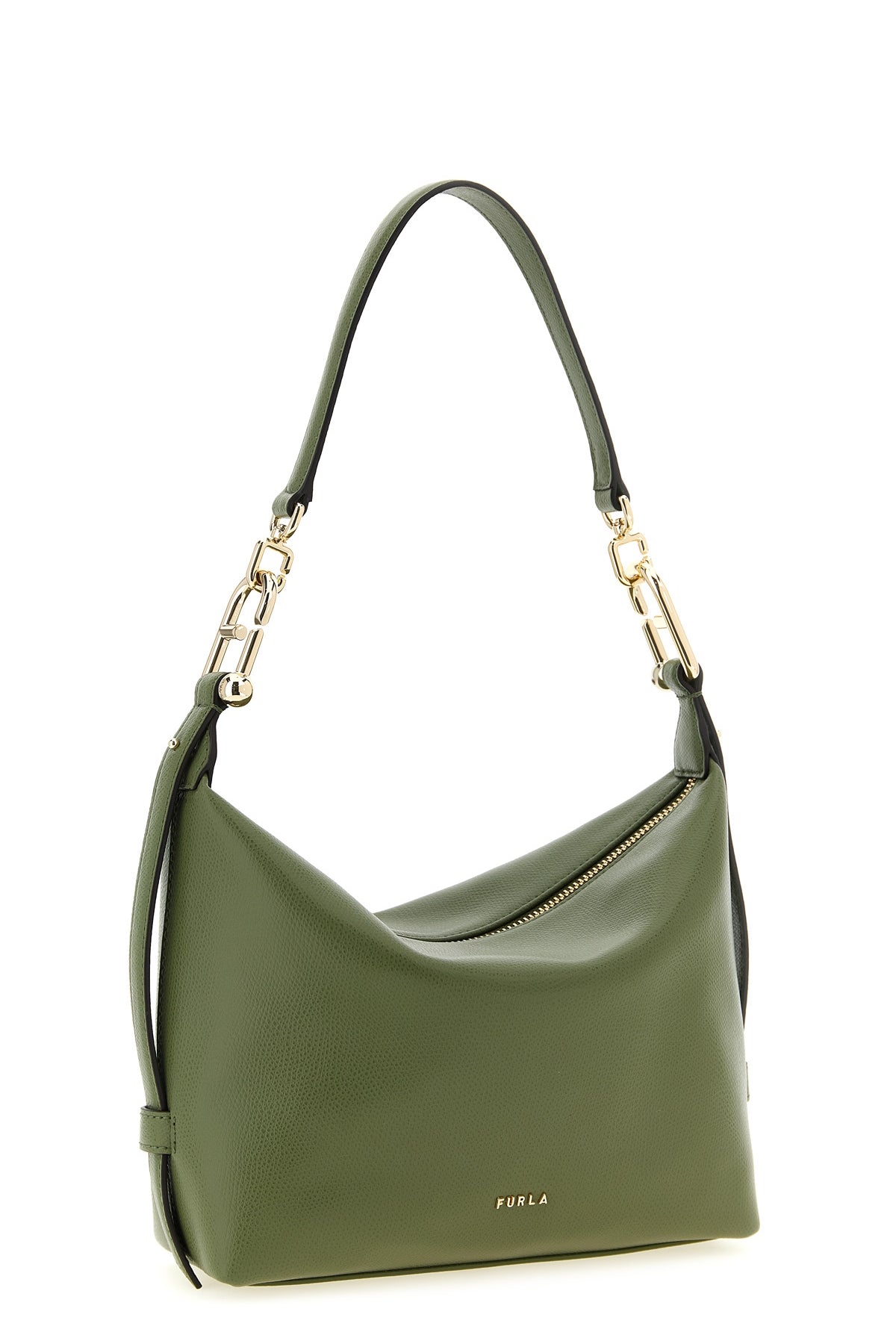mignon furla tonie shoulder bag in fine grain-effect printed leather