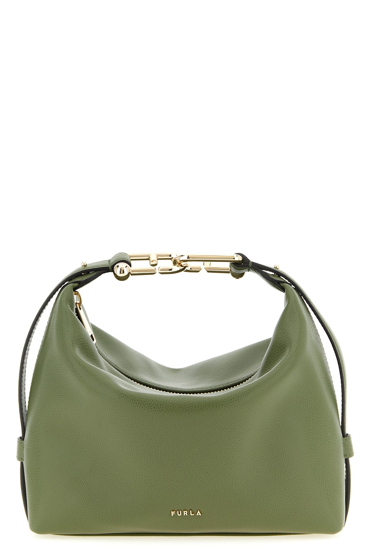 mignon furla tonie shoulder bag in fine grain-effect printed leather
