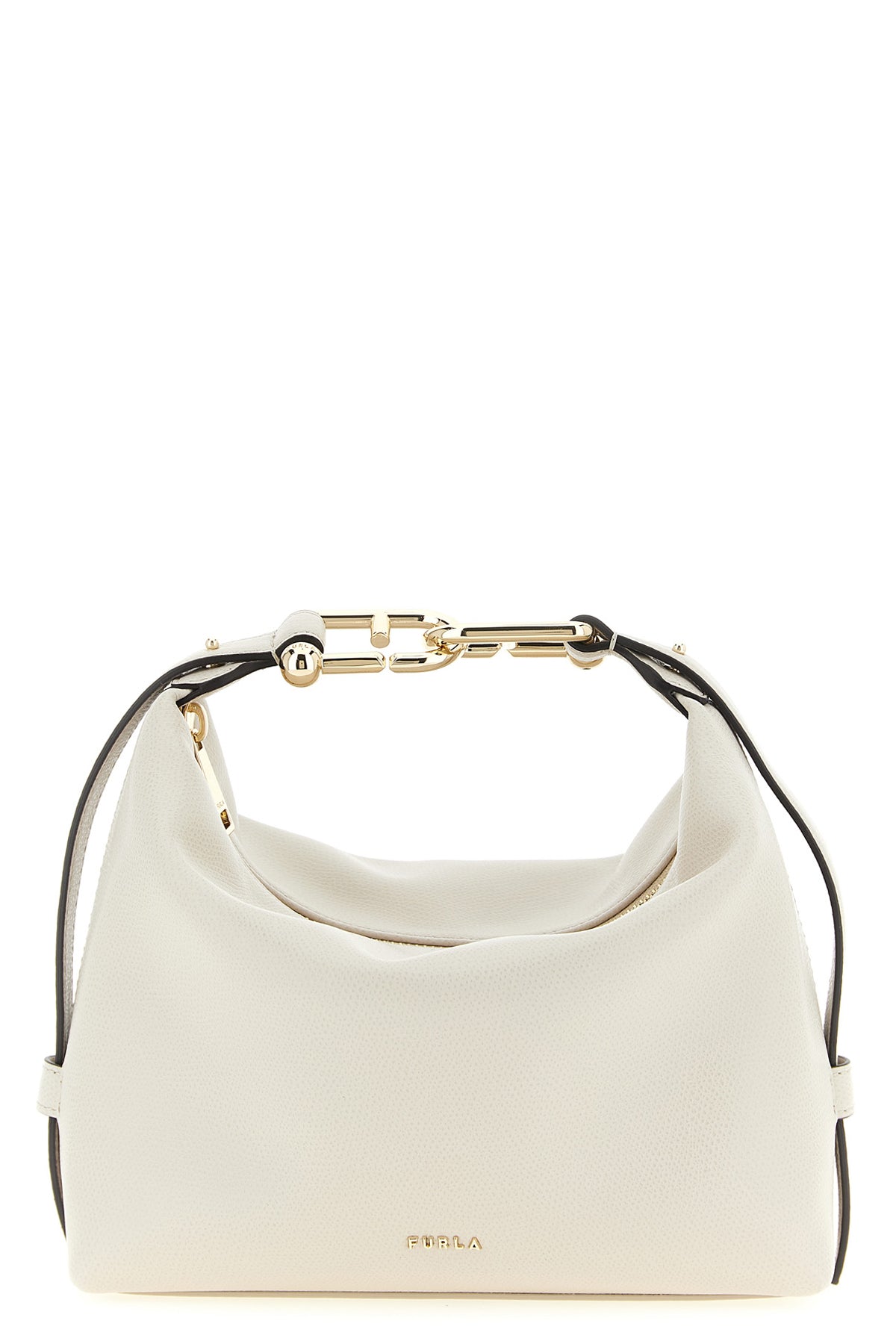 mignon furla tonie shoulder bag in fine grain-effect printed leather