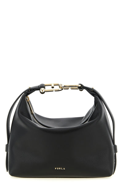 mignon furla tonie shoulder bag in fine grain-effect printed leather