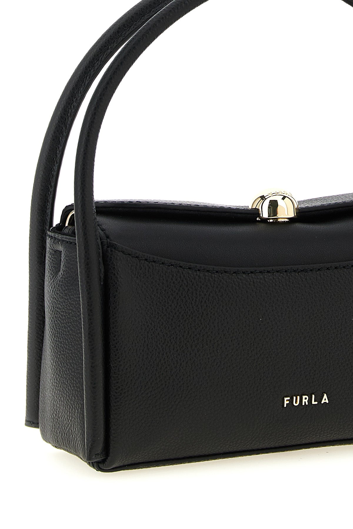 boston nicole mini handbag in grain-effect print leather