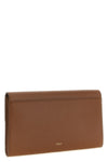 the furla iride clutch in fine brown printed calf leather features a rectangul