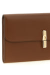 the furla iride clutch in fine brown printed calf leather features a rectangul