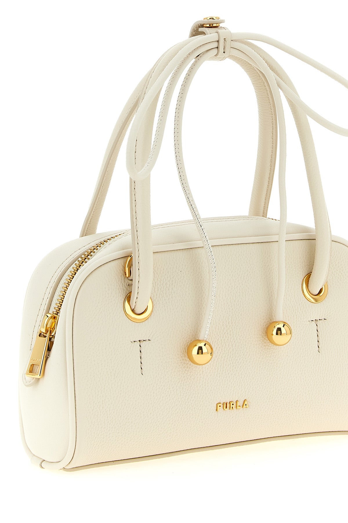 the furla poppy s handbag stands out for its structured dome silhouette