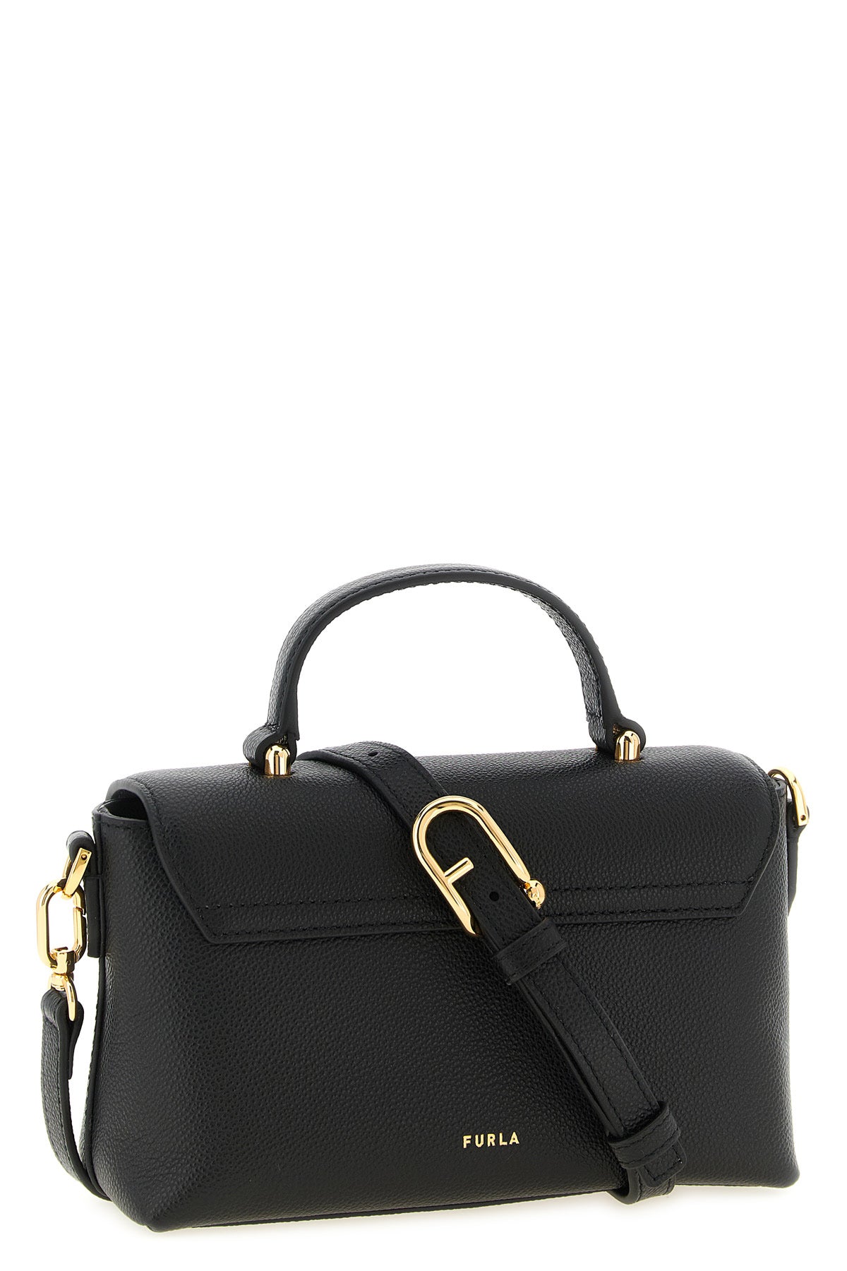 the mignon furla moonlight handbag is made of hammered calf leather structured