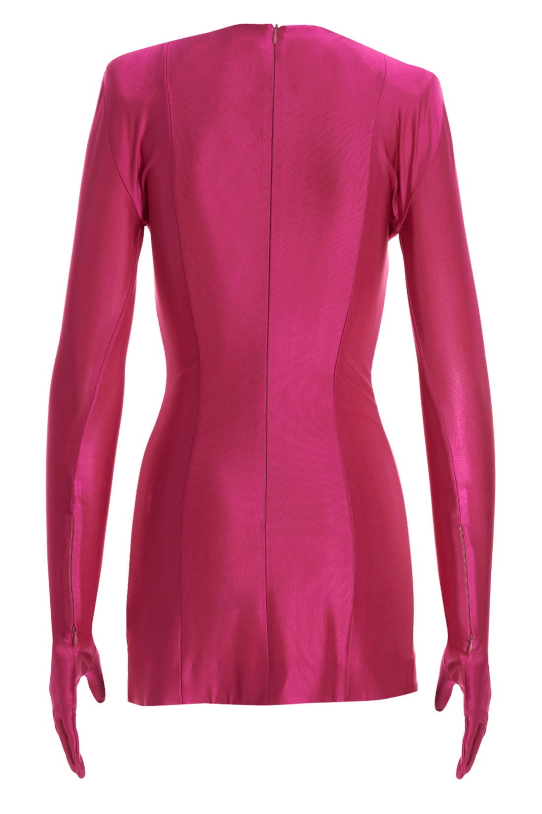 VETEMENTS XS diva shiny viscose crew neck dress