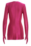 diva shiny viscose crew neck dress