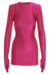 diva shiny viscose crew neck dress