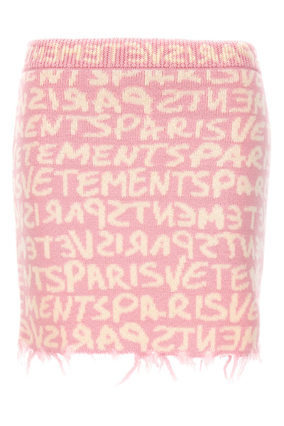 graffiti monogram wool skirt