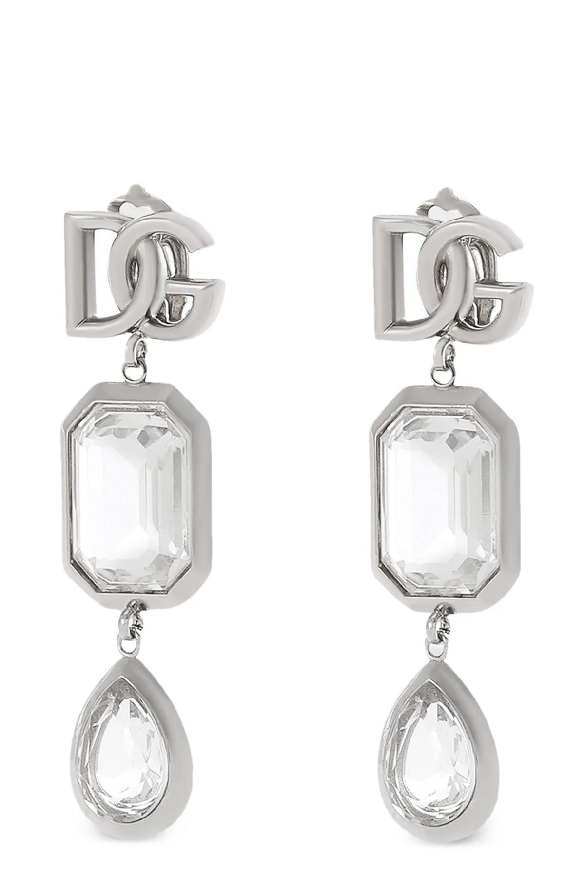 the dolce & gabbana pendant earrings are distinguished by a three-level construc