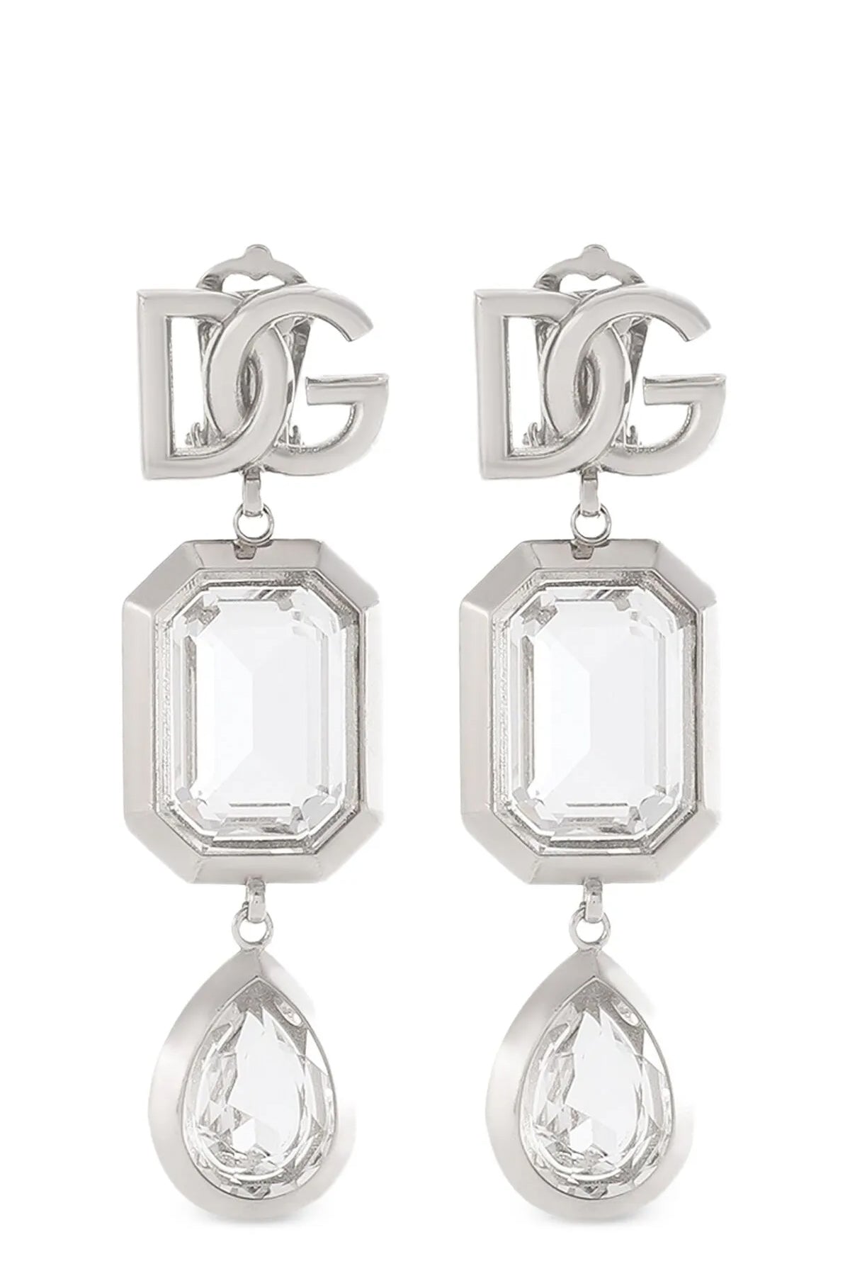 the dolce & gabbana pendant earrings are distinguished by a three-level construc