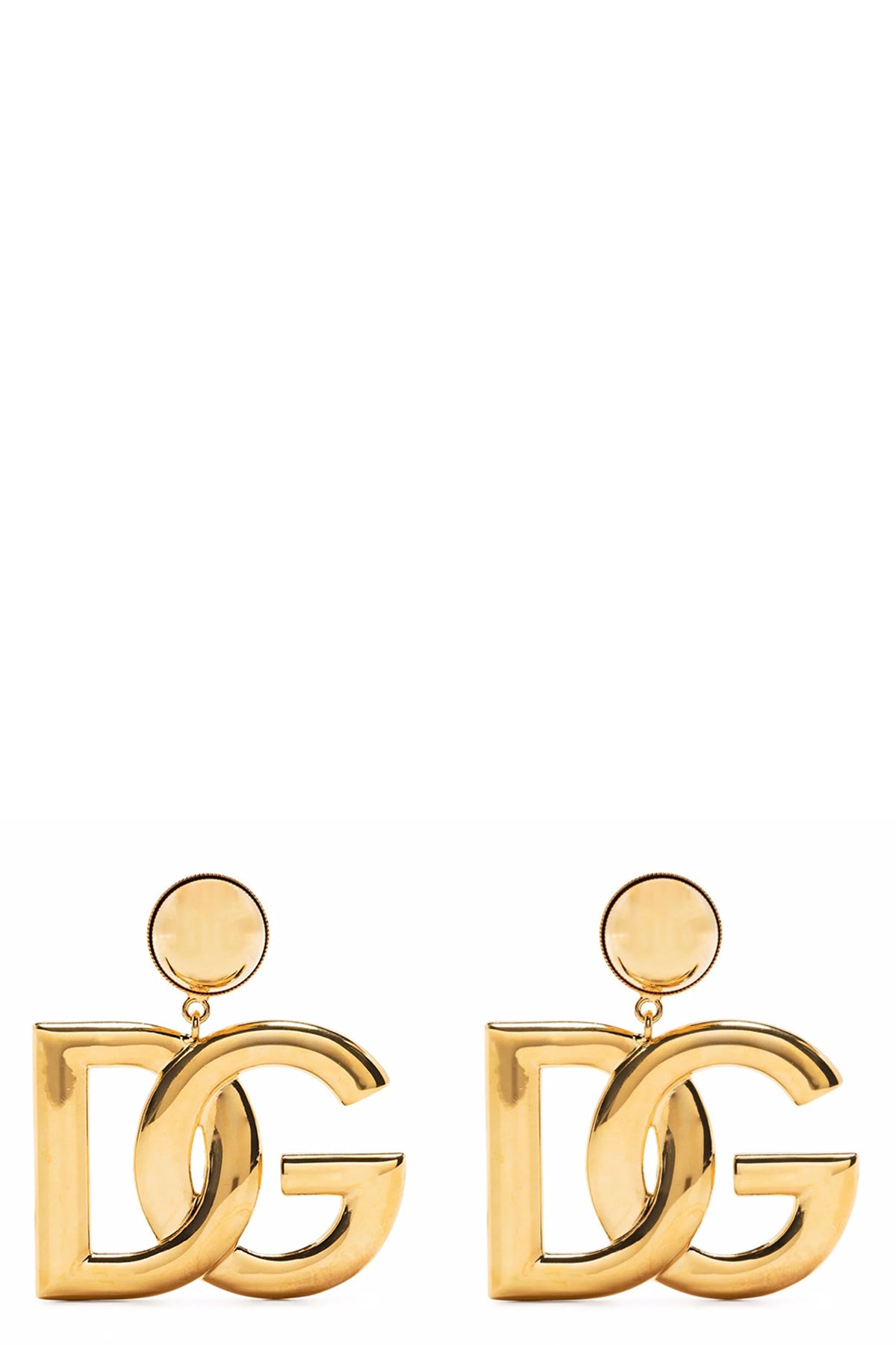 gold metal earrings