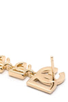 gold metal earrings