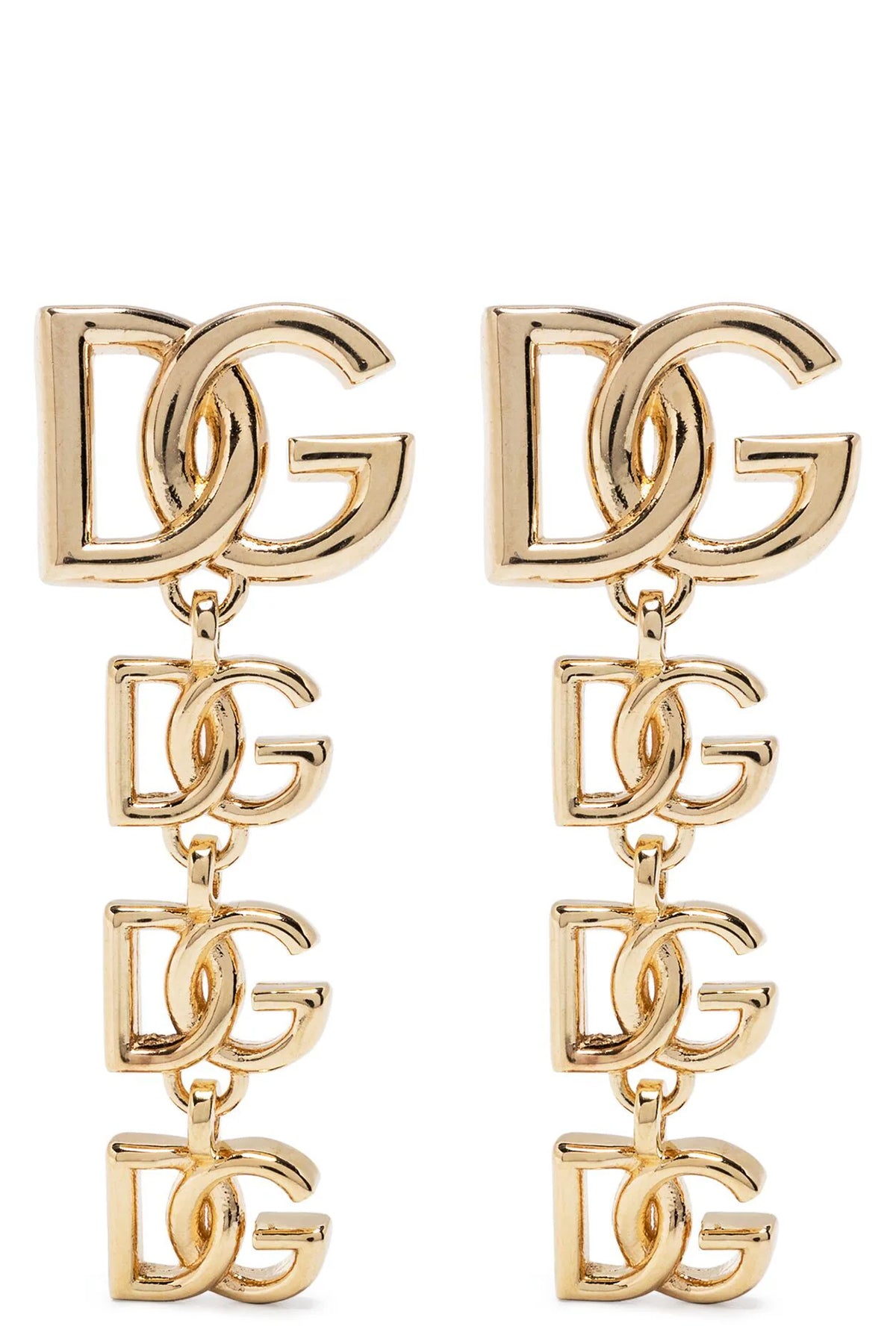 gold metal earrings