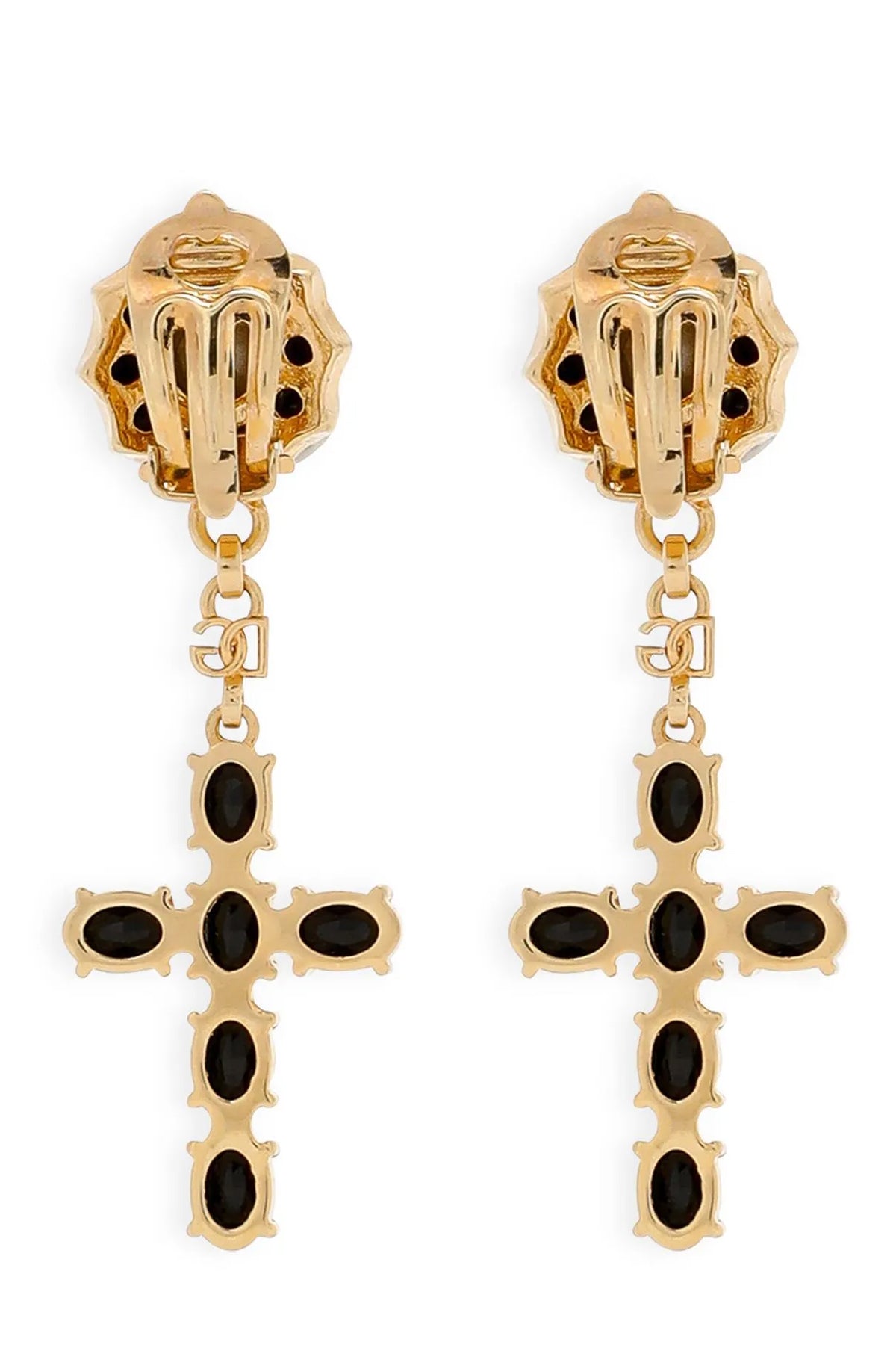 dolce & gabbana clip earrings feature a pendant structure made of gold-finish me