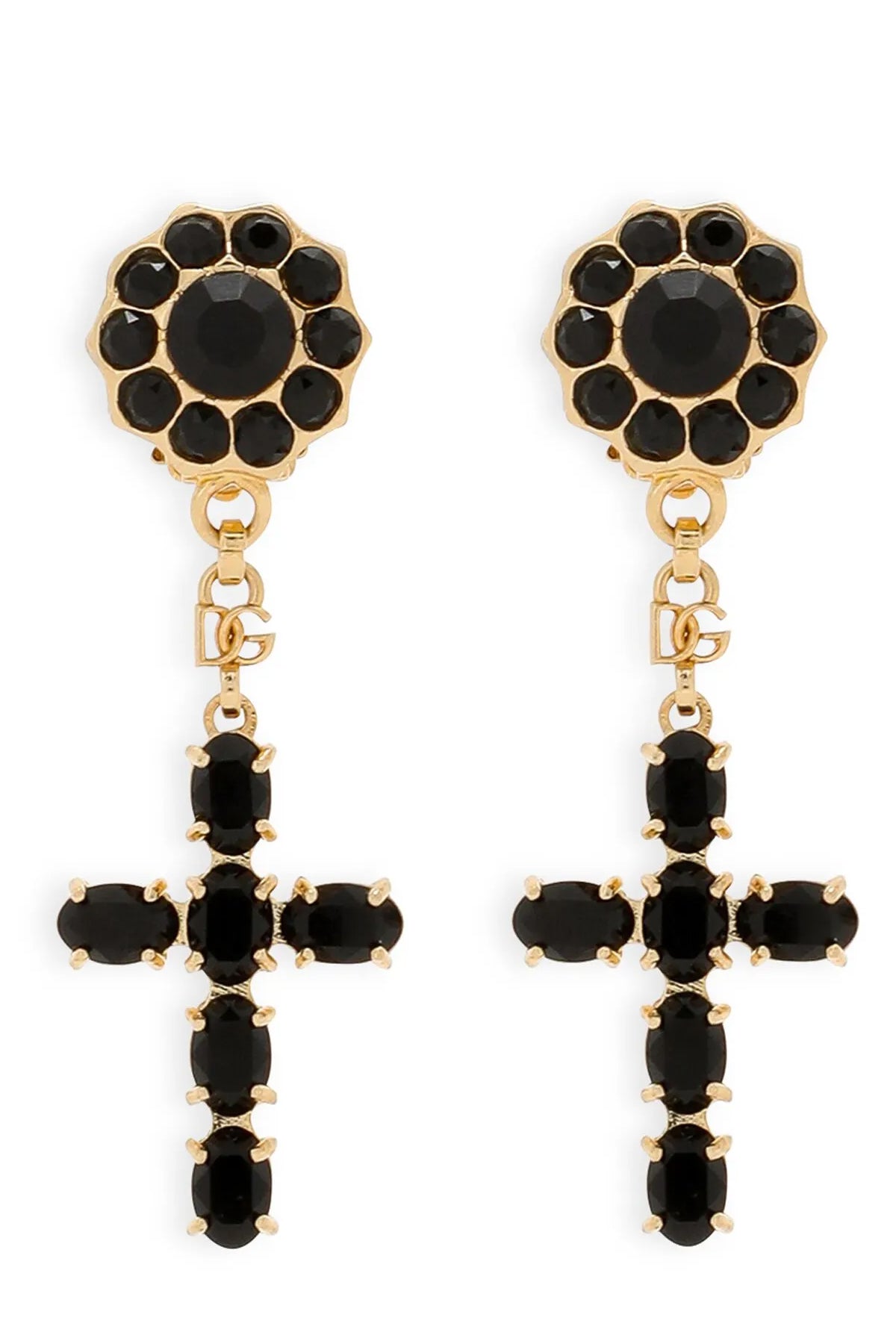 dolce & gabbana clip earrings feature a pendant structure made of gold-finish me