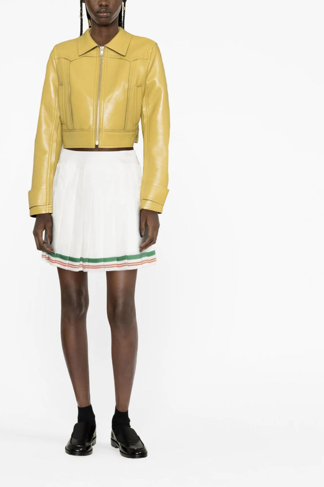 CASABLANCA 6 casa way pleated silk skirt