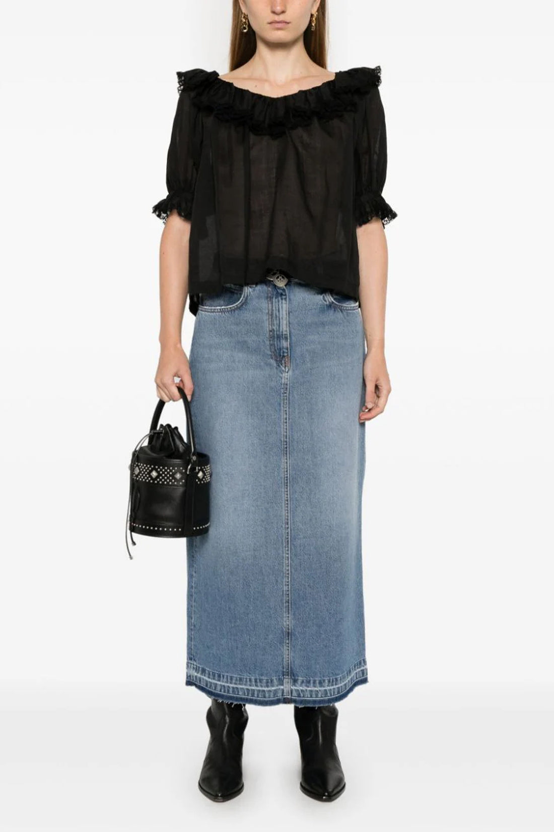 FORTELA 26 jorgy cotton denim skirt