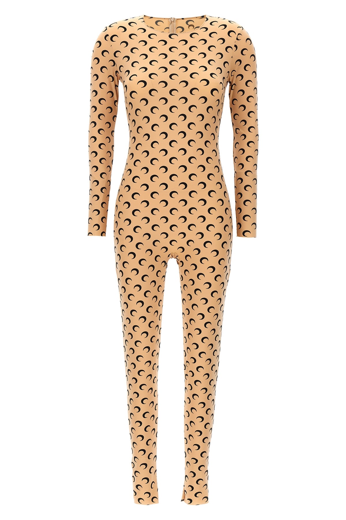 moon printed stretch fabric catsuit