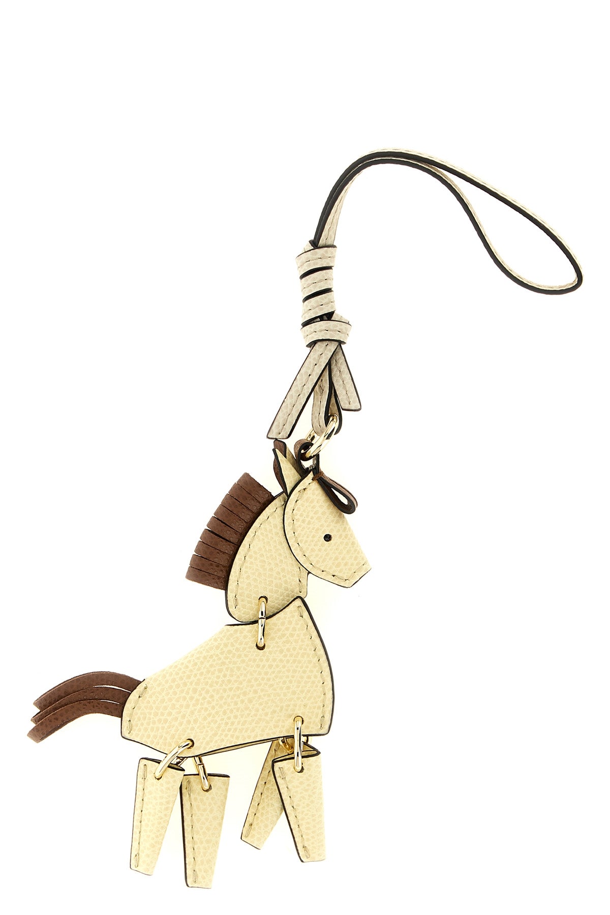 the horse-shaped furla allegra charm features a structured silhouette made of