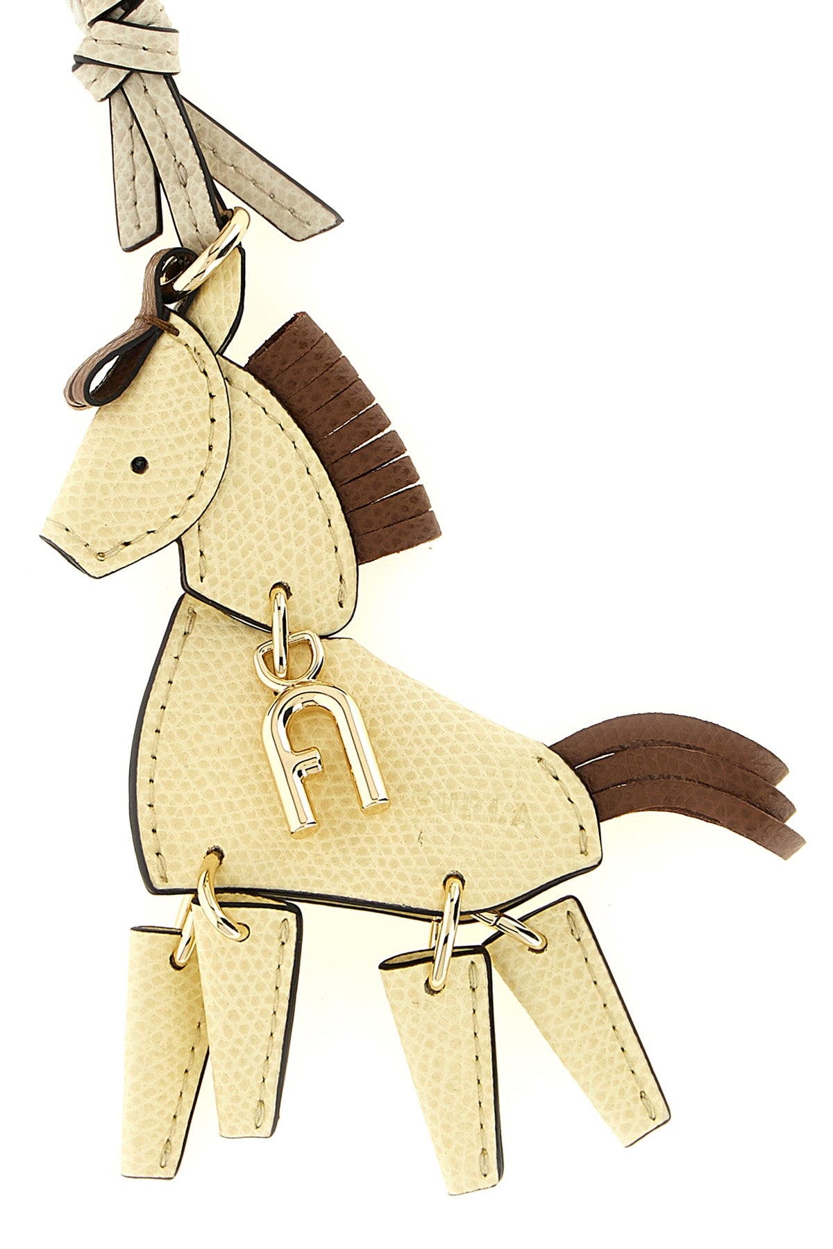 the horse-shaped furla allegra charm features a structured silhouette made of