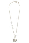 the dolce & gabbana thin chain necklace is distinguished by a meticulous silver