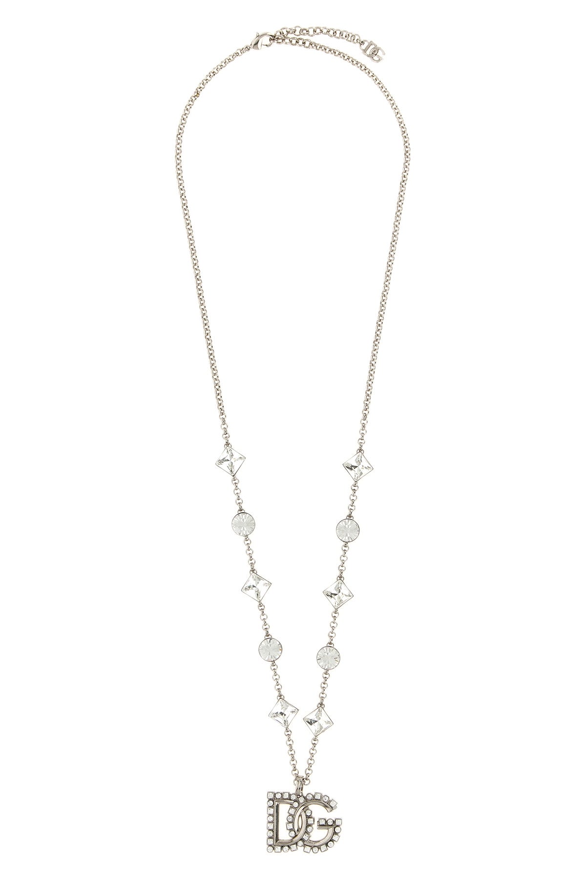 the dolce & gabbana thin chain necklace is distinguished by a meticulous silver