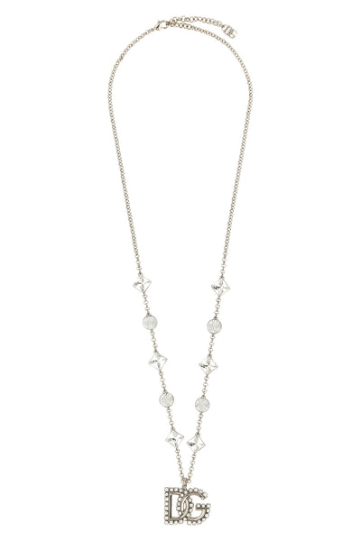 the dolce & gabbana thin chain necklace is distinguished by a meticulous silver