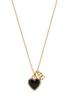 the dolce & gabbana heart logo necklace is distinguished by a thin gold-finish