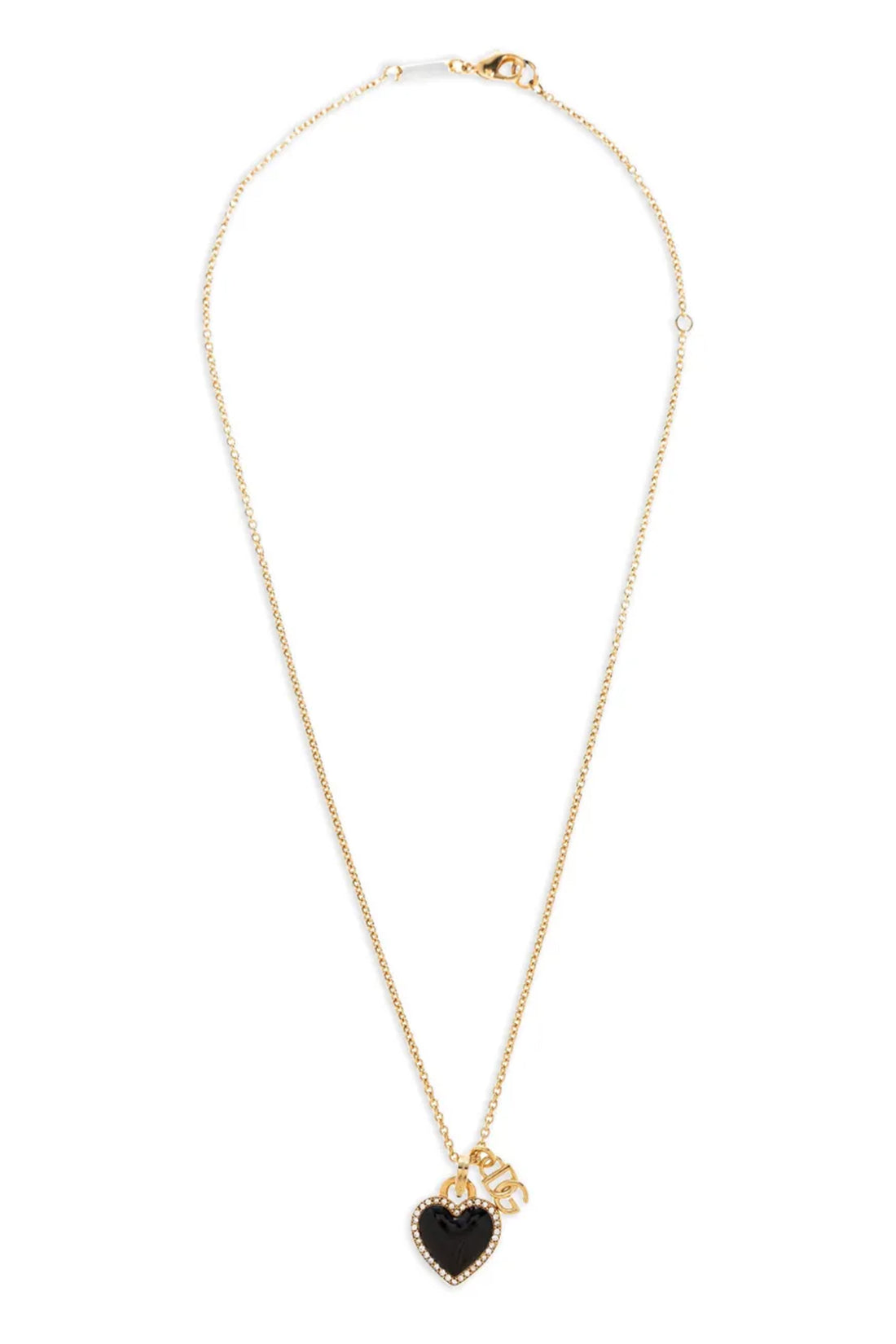 DOLCE &amp; GABBANA OS the dolce &amp; gabbana heart logo necklace is distinguished by a thin gold-finish