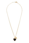 the dolce & gabbana heart logo necklace is distinguished by a thin gold-finish