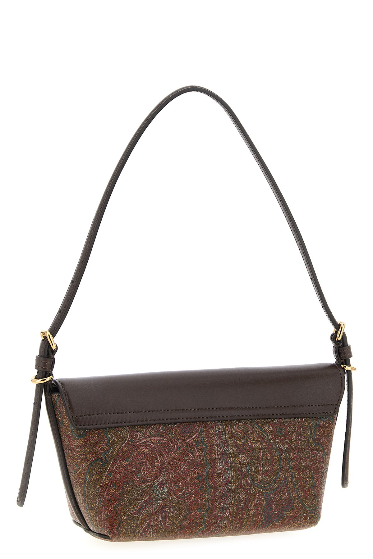 small shoulder bag in matt-grain coated paisley jacquard cotton fabric