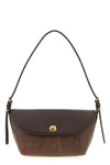 small shoulder bag in matt-grain coated paisley jacquard cotton fabric