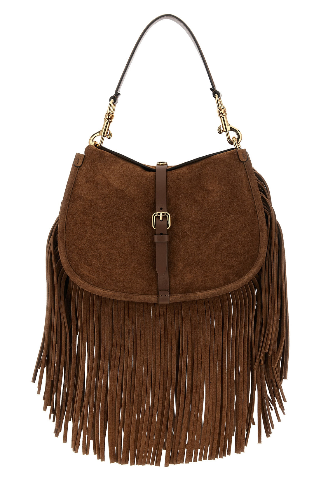 ETRO OS the etro pony medium shoulder bag is made of soft brown suede