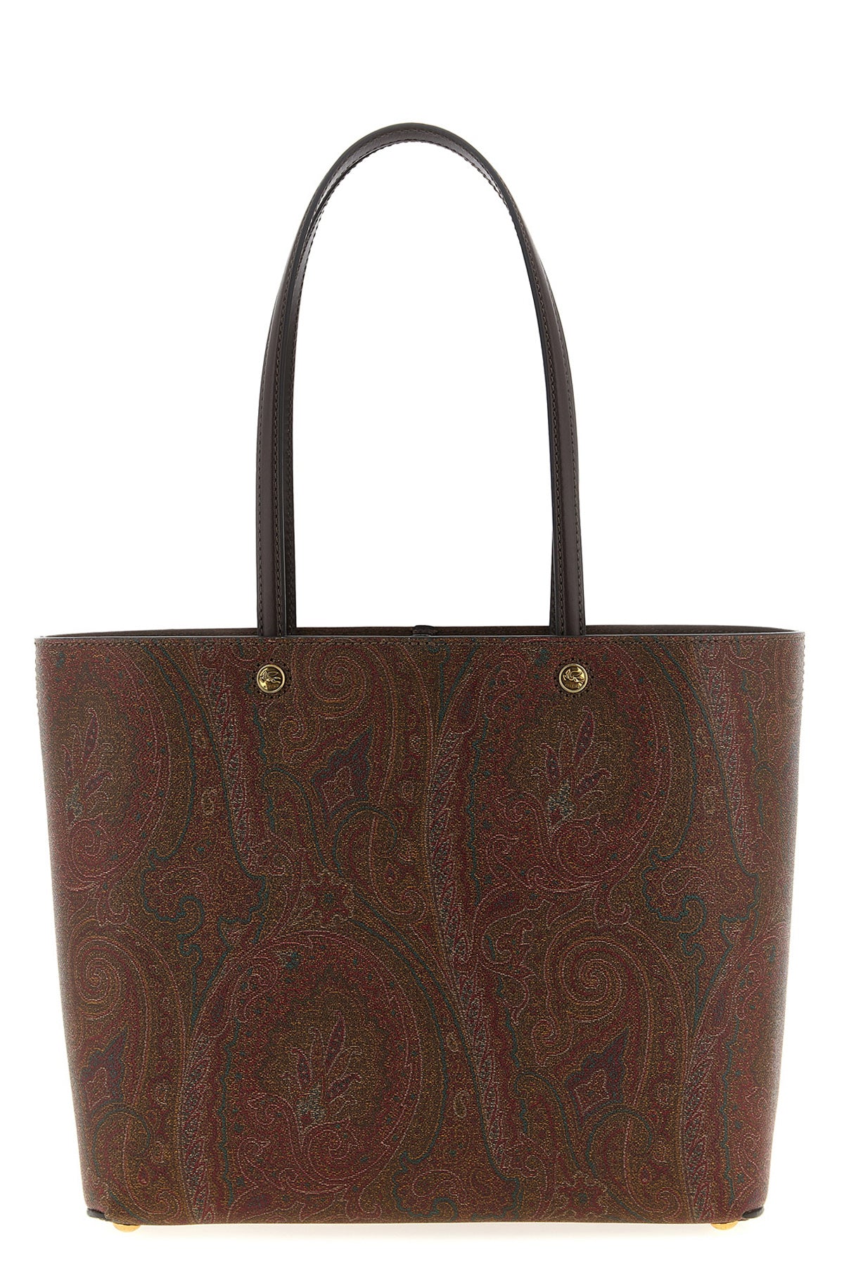 medium etro essential shopping bag in matt-grain coated paisley jacquard cotto