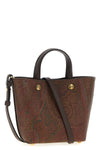 etro essential mini shopping bag in matt-grain coated paisley jacquard cotton
