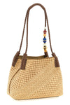 small libra shopping bag in woven raffia