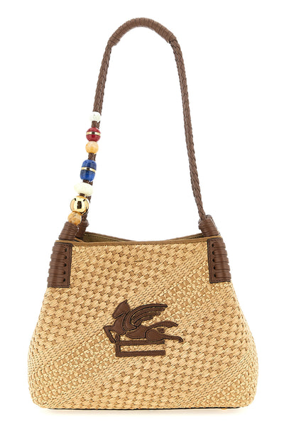 small libra shopping bag in woven raffia