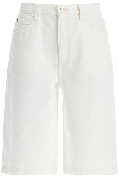 flared denim bermuda shorts.