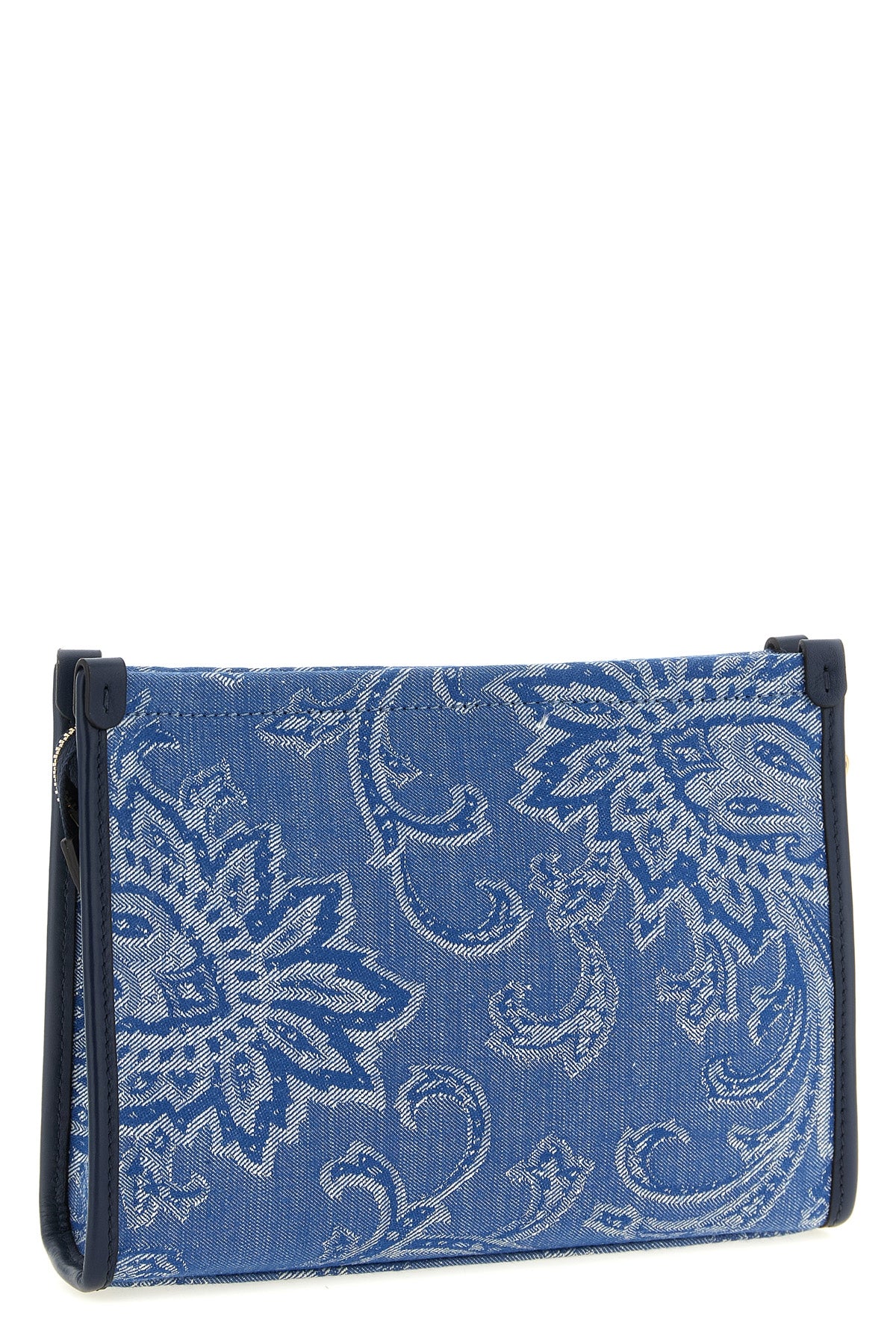 paisley jacquard fabric clutch bag