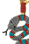 snake keyring in metal and beads