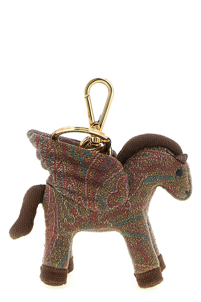 pegaso keyring in arnica paisley jacquard fabric