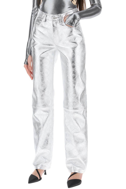 moonogram pants in laminated leather