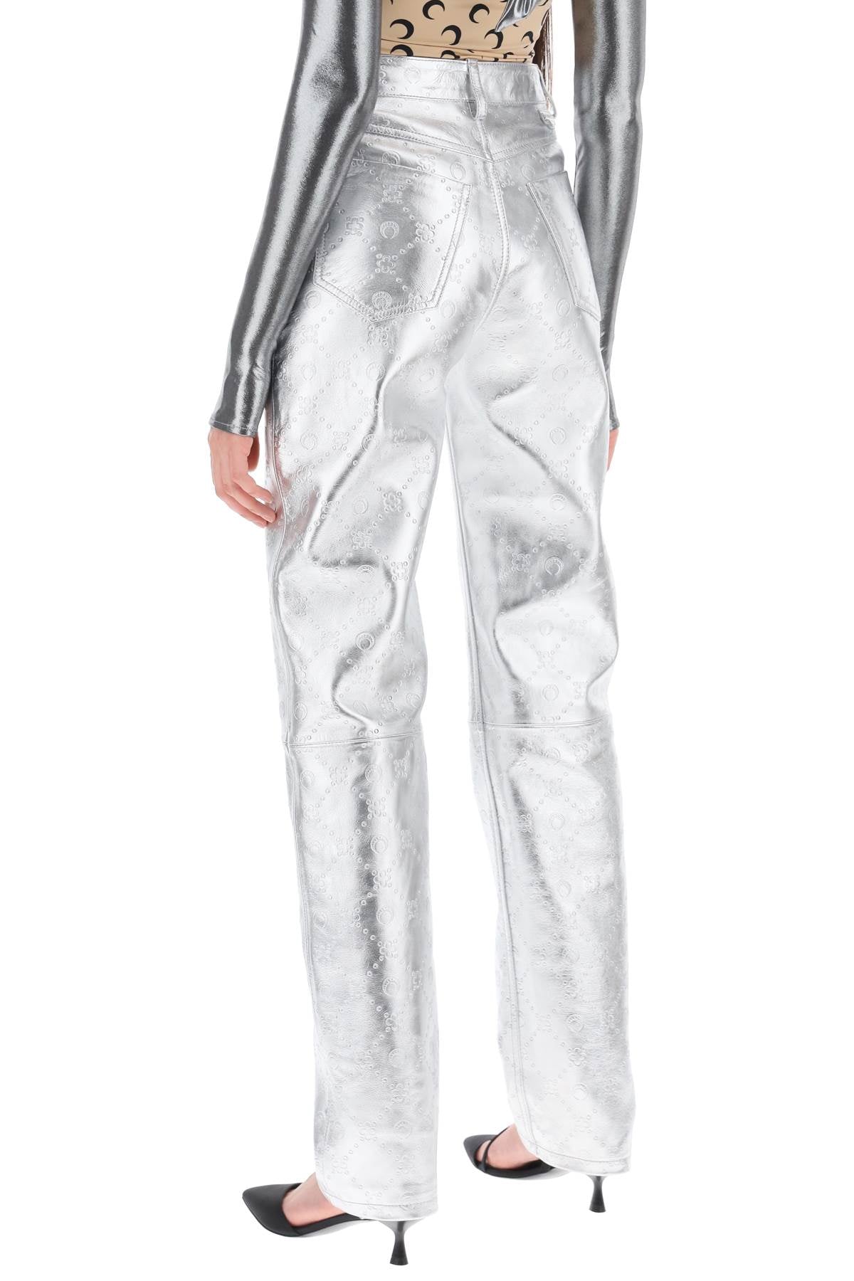 moonogram pants in laminated leather