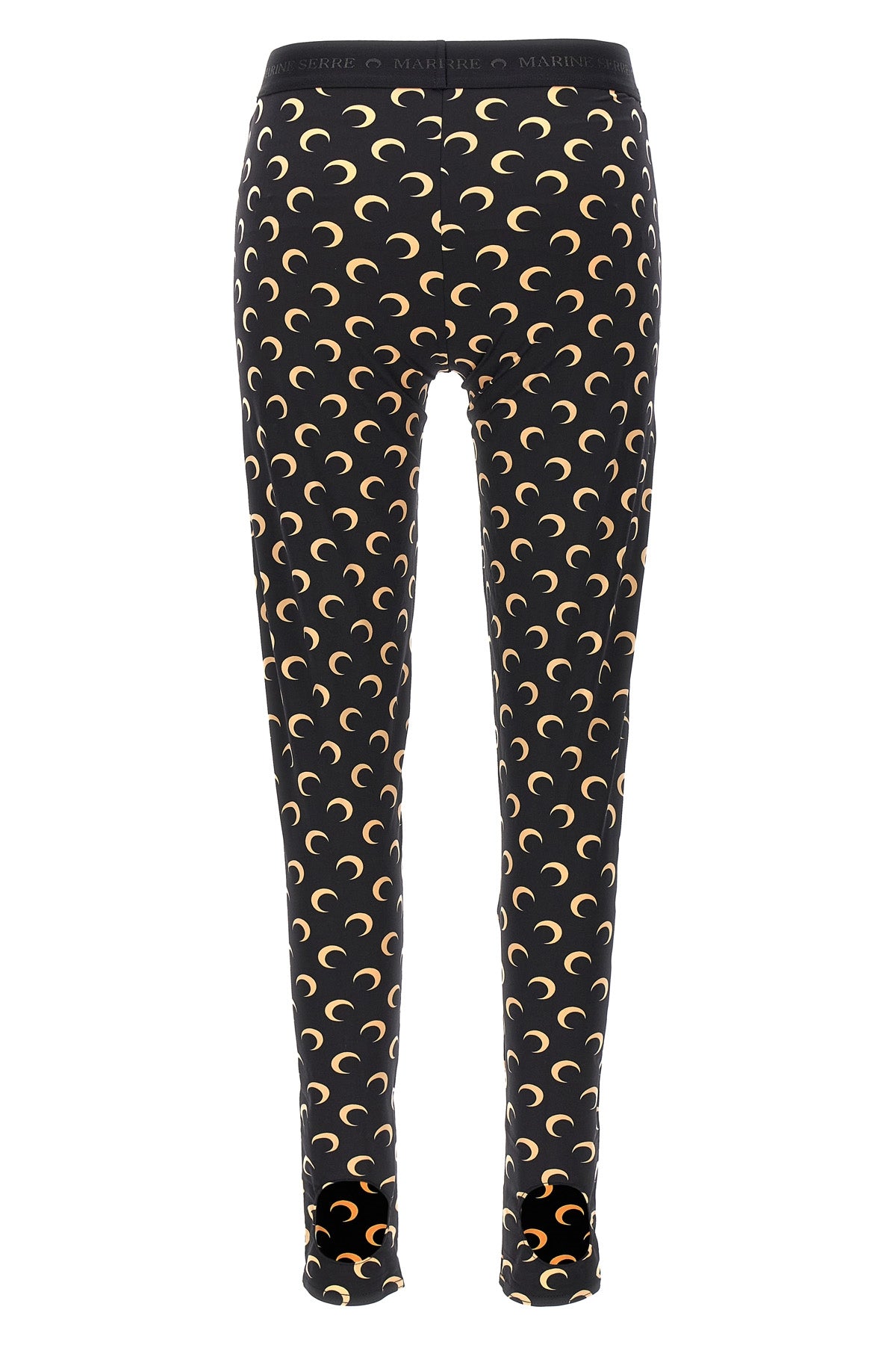 moon printed stretch fabric leggings