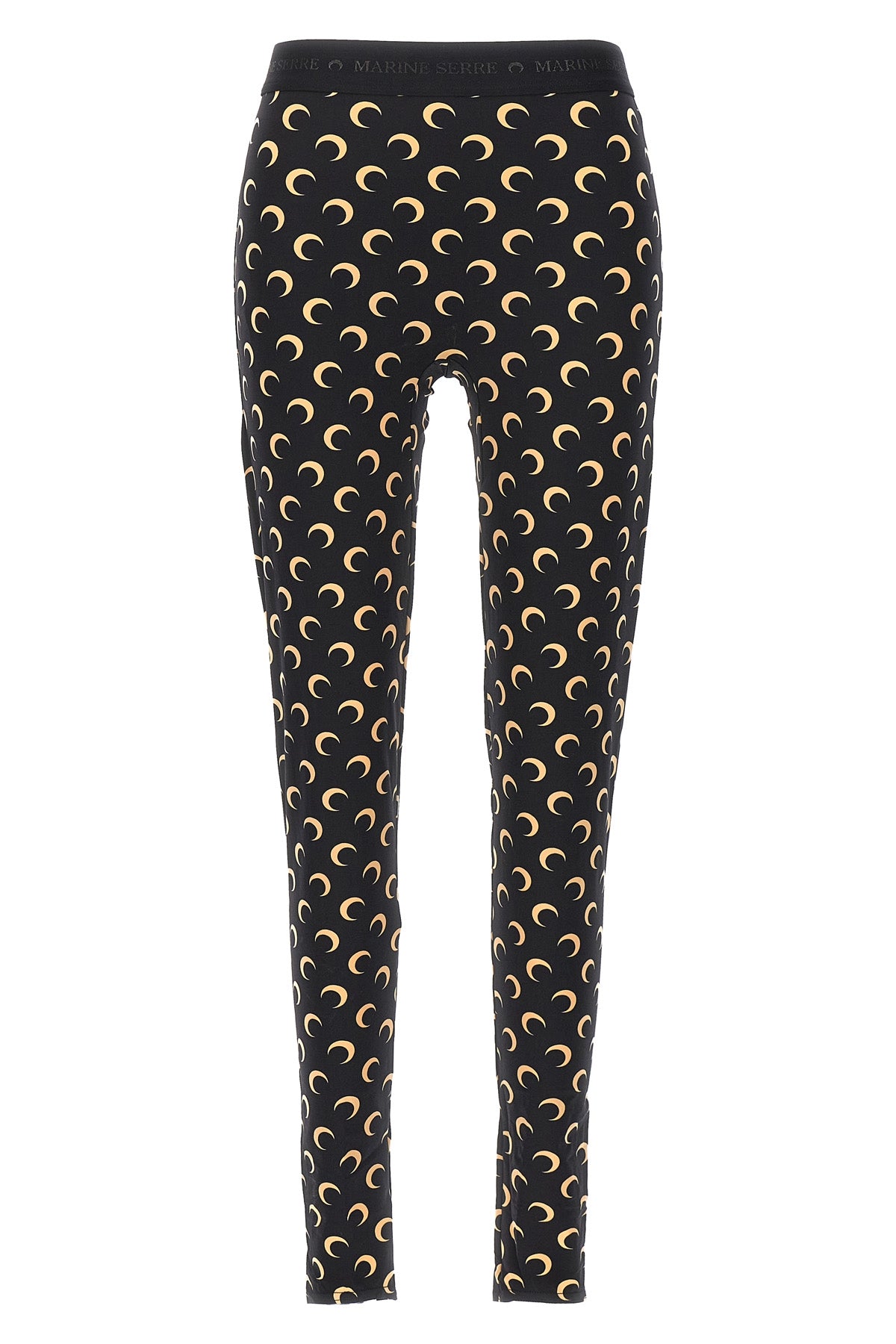 moon printed stretch fabric leggings