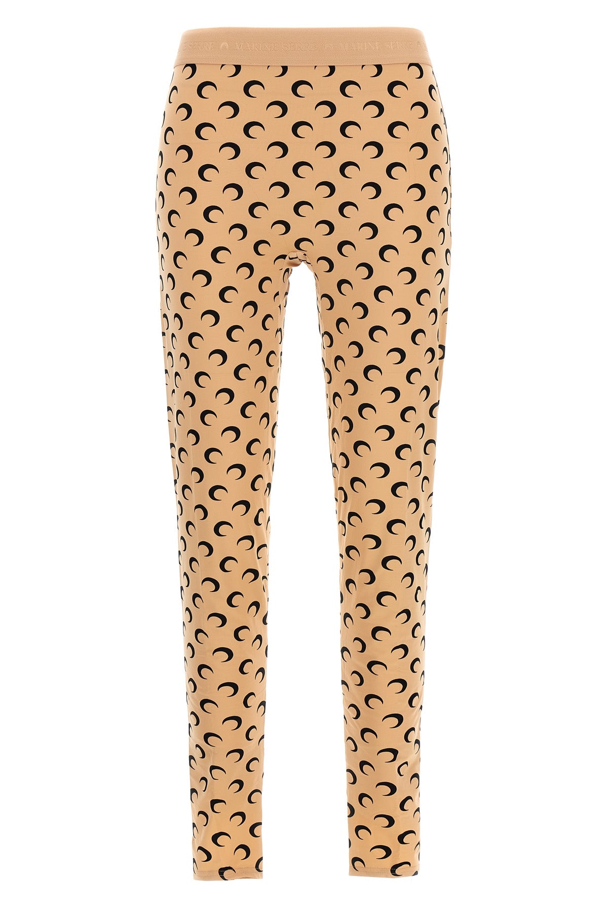 moon printed stretch fabric leggings
